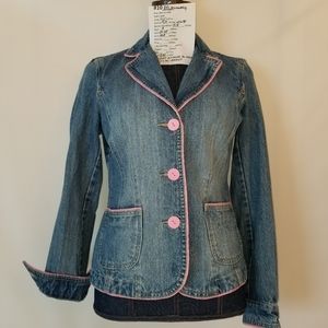1080 Crazy Horse Liz Claiborne Jean Jacket S Pinks